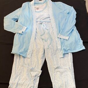 3 Piece Croft & Barrow Light Blue Pajama Set